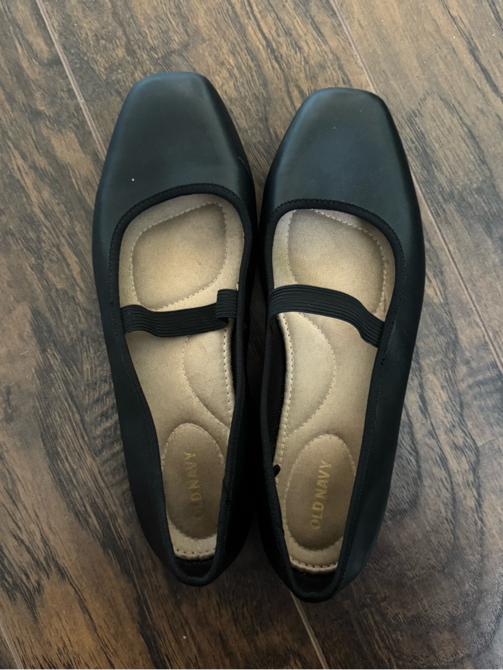 Old Navy Size 8.5 Black Mary Jane Square-Toe Ballet Flats